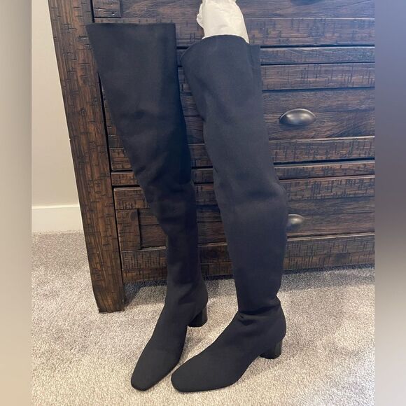 M. M. Lafleur Black Nina Knit Boots - Picture 2 of 15